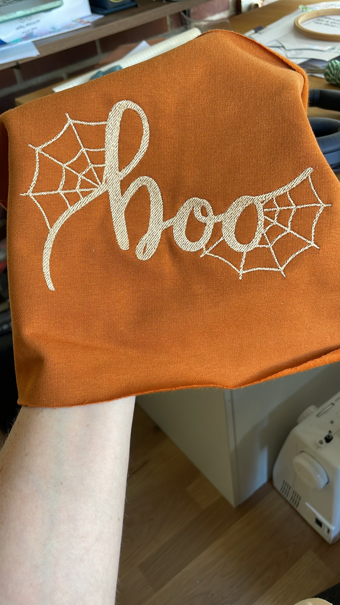 Embroidered Boo jumper